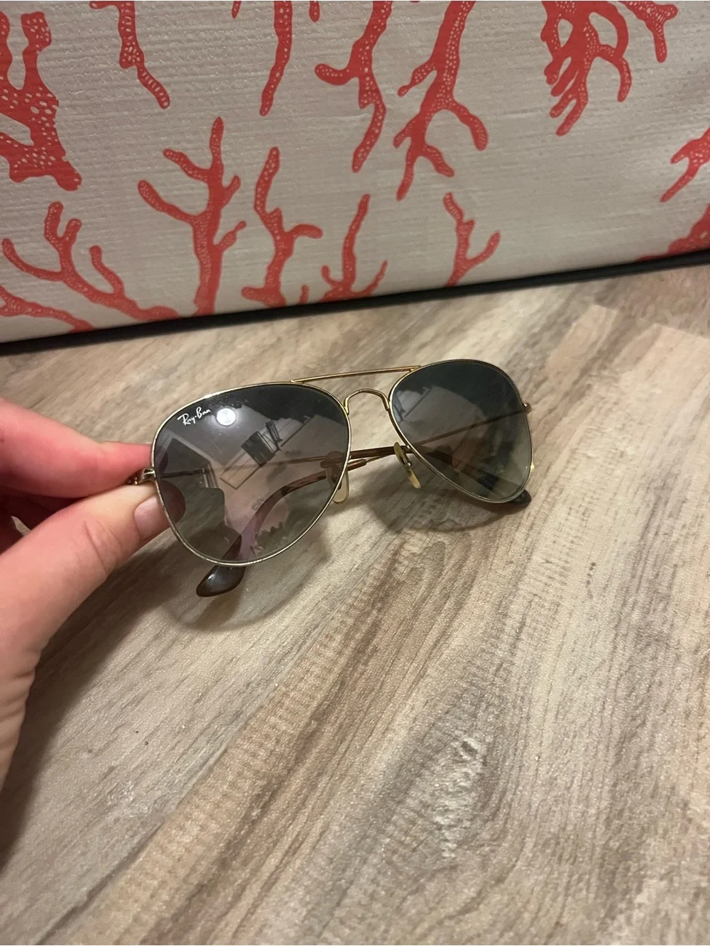 Ray-Ban Aviator Gold Frame Pink-Gray Gradient Lenses